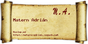 Matern Adrián névjegykártya